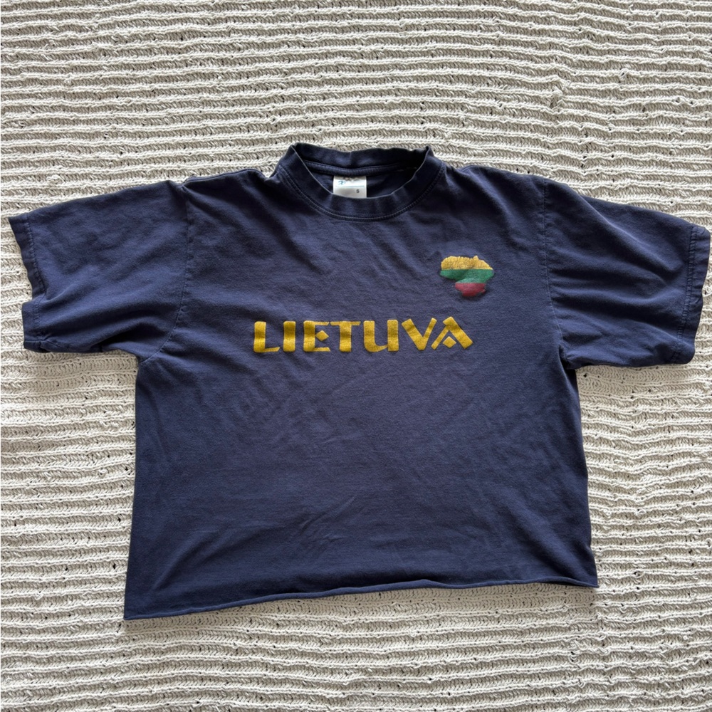 Navy Blue Shirt with Lietuva Design